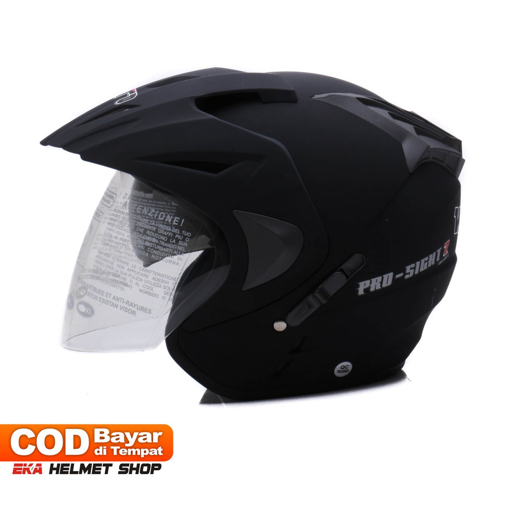 [Helm Dewasa] WTO Helmet Pro-Sight - Double Visor - Hitam Doff