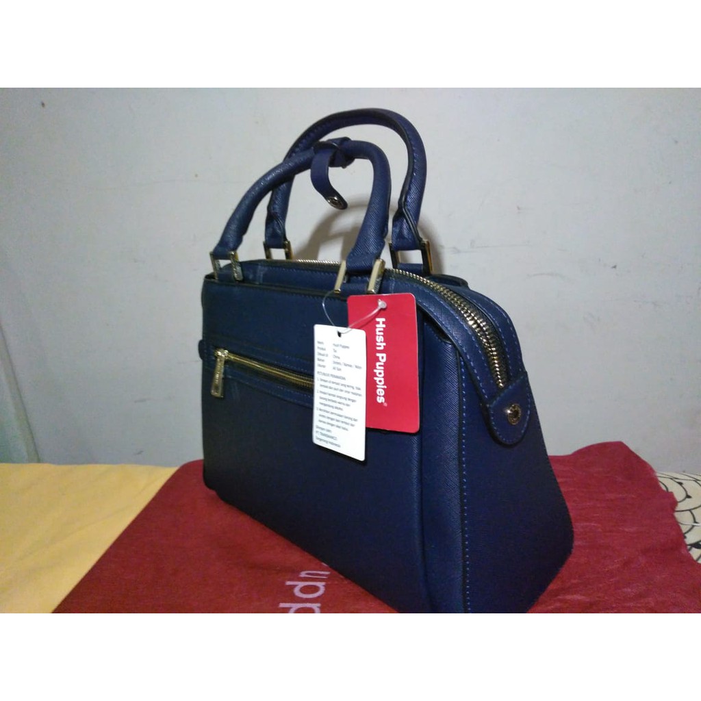 Tas Tangan SALE Tas Hush Puppies Hand Bag warna biru dongker