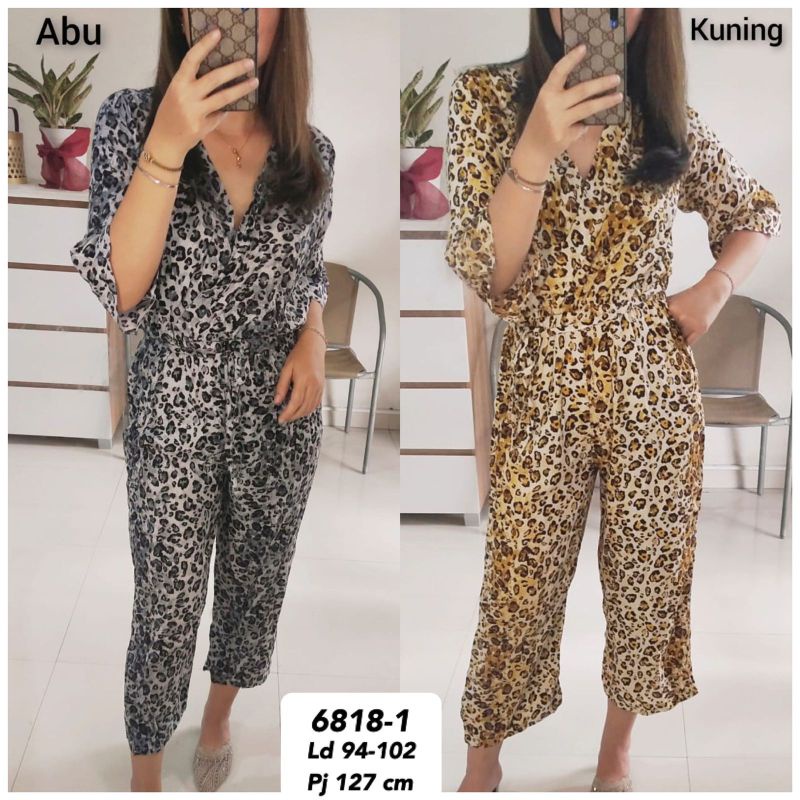 Jumpsuit katun rayon motif 6818-1