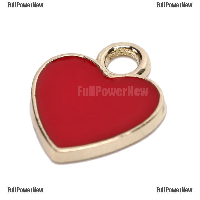 [FULLのJY] 20Pcs/Set Enamel Alloy Love Heart Charms Pendant DIY Craft Jewelry Making Gift