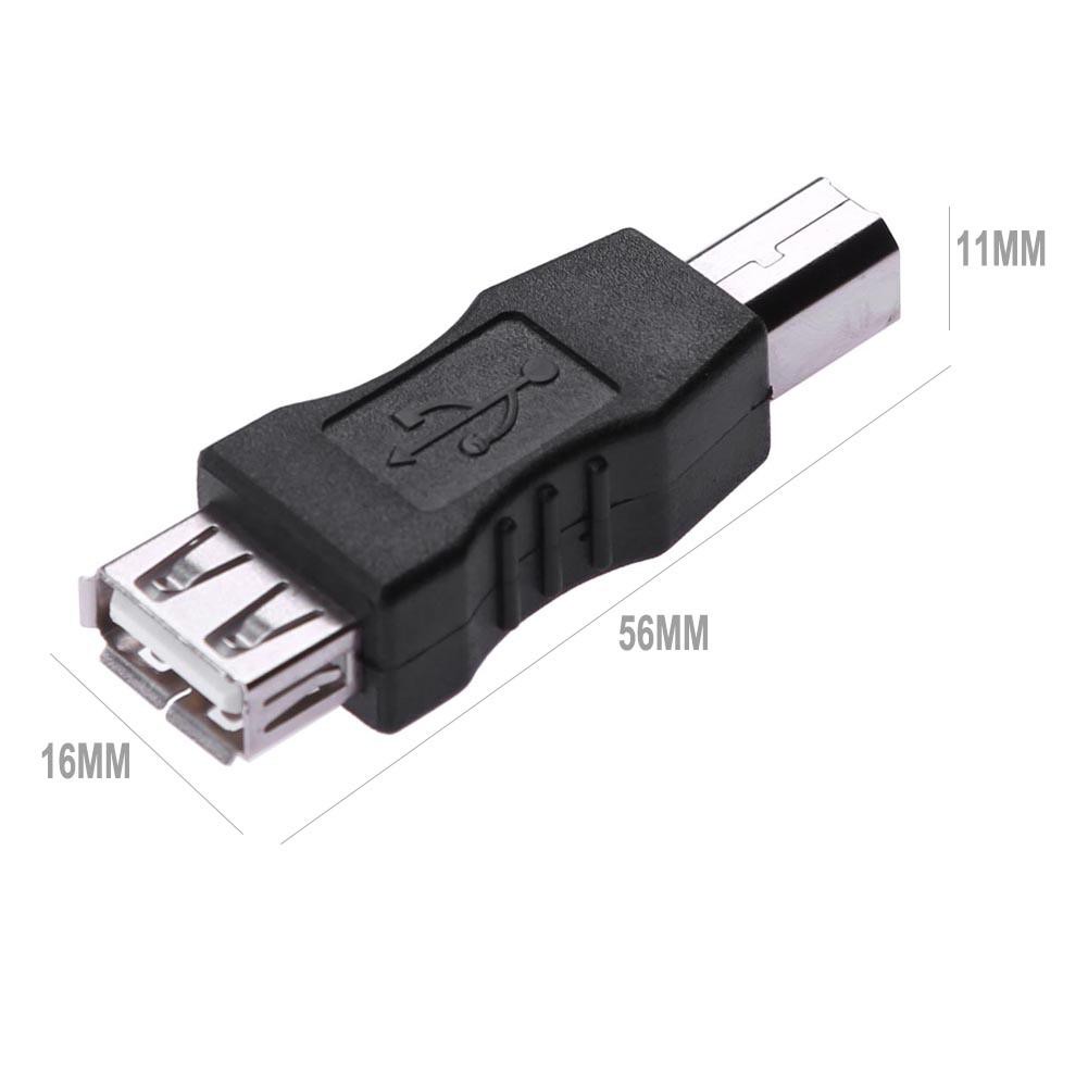 Portable USB Adapter USB 2.0 A Female to B Male Connector AF to BM Converter For Printer Computer