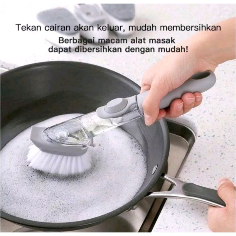 SIKAT TONGKAT PEMBERSIH CUCI PIRING DENGAN DISPENSER SABUN OTOMATIS SIKAT CUCI PIRING