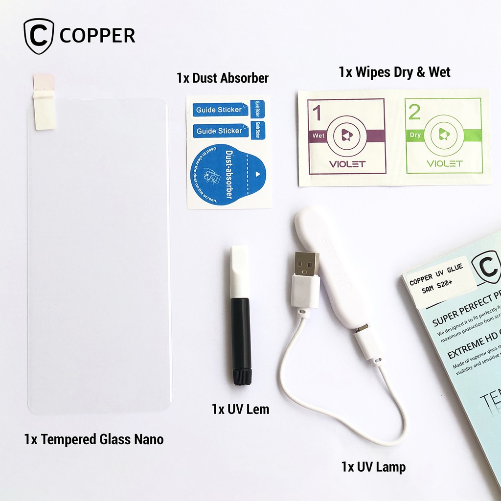 Samsung Galaxy S20 Plus - COPPER Nano Uv Glue Tempered Glass