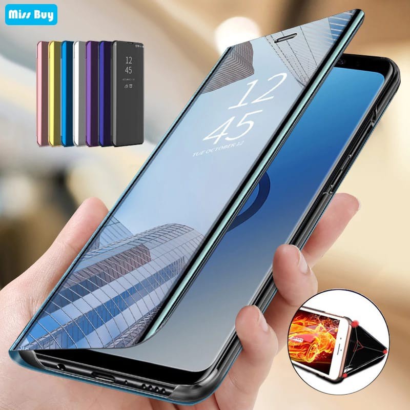 REALME X50PRO 2 2PRO 3 3PRO X50 PRO CLEAR VIEW FLIP MIRROR CASE CASING COVER STANDING TRANSPARAN