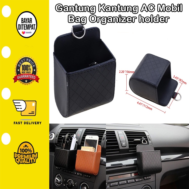 [BISA COD] Gantung Kantung AC Mobil Car Interior AC Multifunction Dashboard Air Vent Bag Organizer holder koin barang e toll