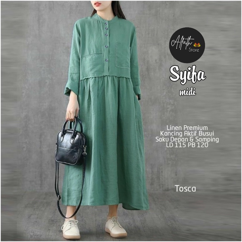 Wilona midi dress gamis dewasa