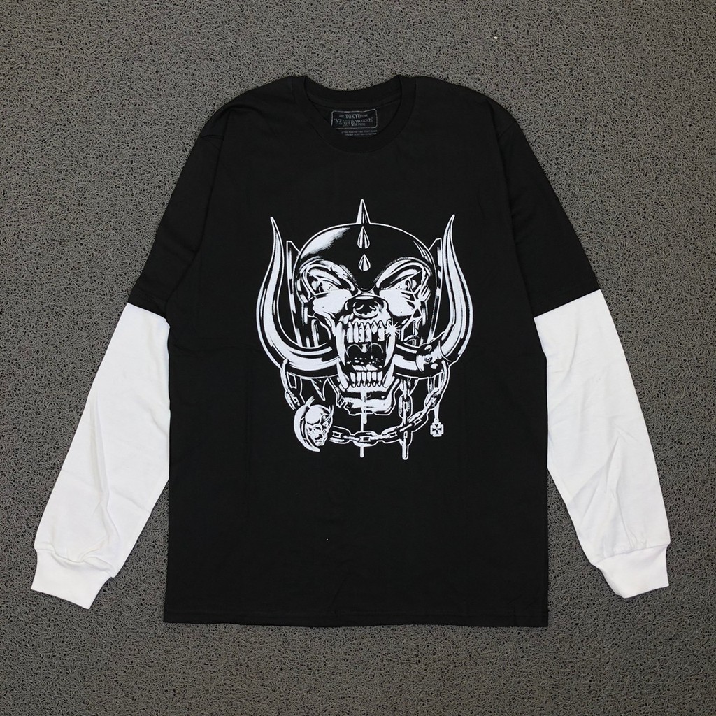KAOS TSHIRT LONGSLEEVE VETEMENTS X MOTORHEAD 2 TONE HITAM HIGH PREMIUM AUTHENTIC TERLARIS