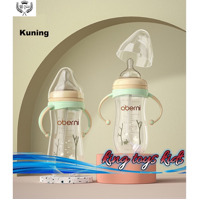 Oberni Botol Minum Botol susu Bayi Baby Balita BPA Free dgn Dot 330ml - Kuning