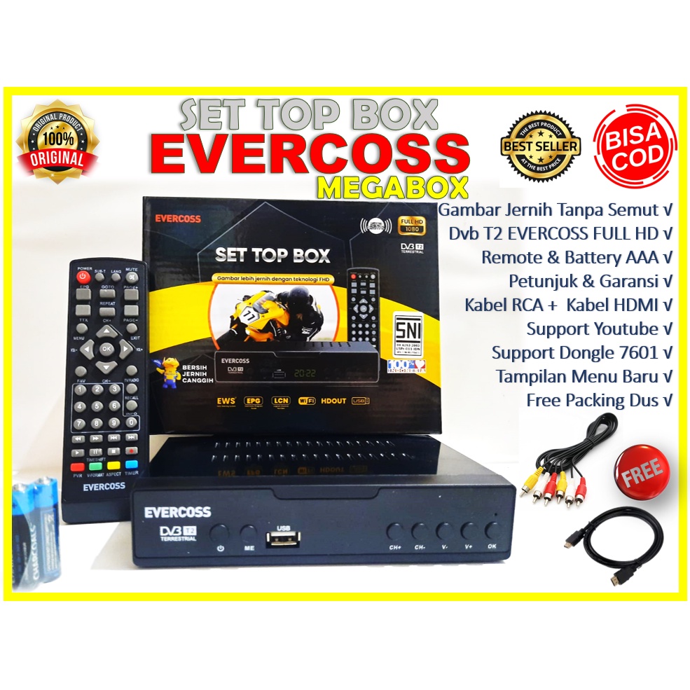 Set Top Box Evercoss FULL HD Stb Evercoss Digital Tv Evercoss Setopbox Evercoss