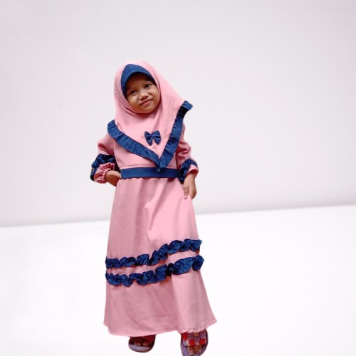 TASYA SYARI KIDS 3 - 4 TAHUN Kain MOSSCRAPE Gamis Anak Perempuan Dress Anak Murah Gamis Syari Set