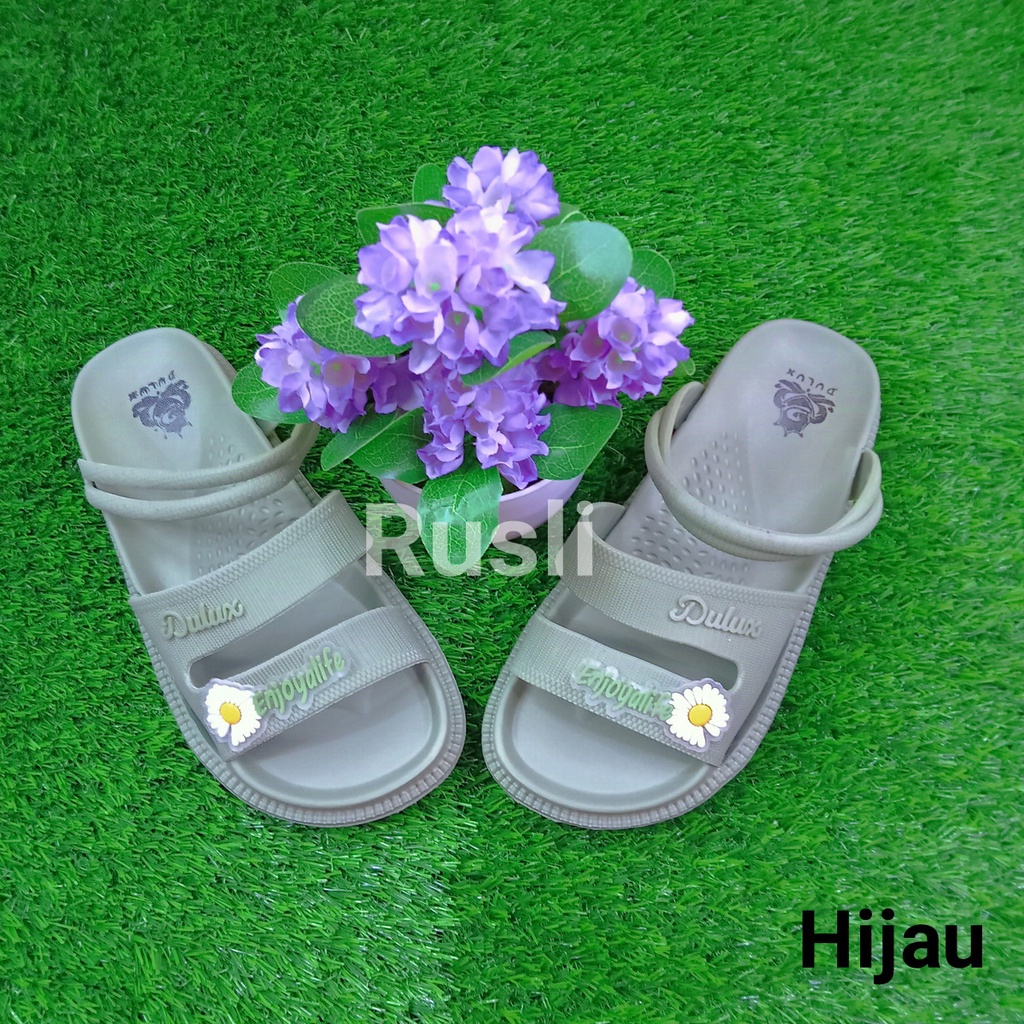 (COD) Sandal Tali Ban Dua Karet Wanita Remaja Dulux 323C