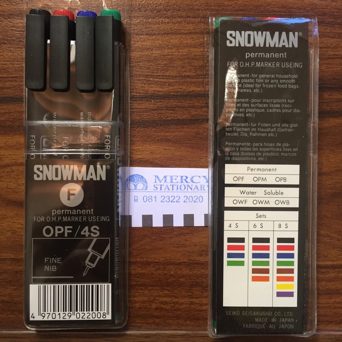 

Produk Eksklusif Spidol OHP Marker Snowman OPF/4S NEW