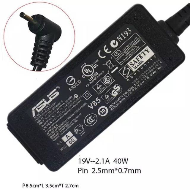 Adaptor Laptop Asus Eee PC 1101HAB 1201HA 1201N 1201T 19V 2.1A 2.5 x 0.7mm 1215B 1225 1225B 1225C