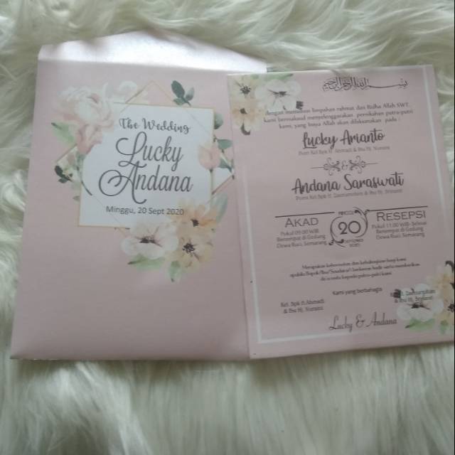 Undangan Hardcover Custom Amplop Rustic Softpink Shopee