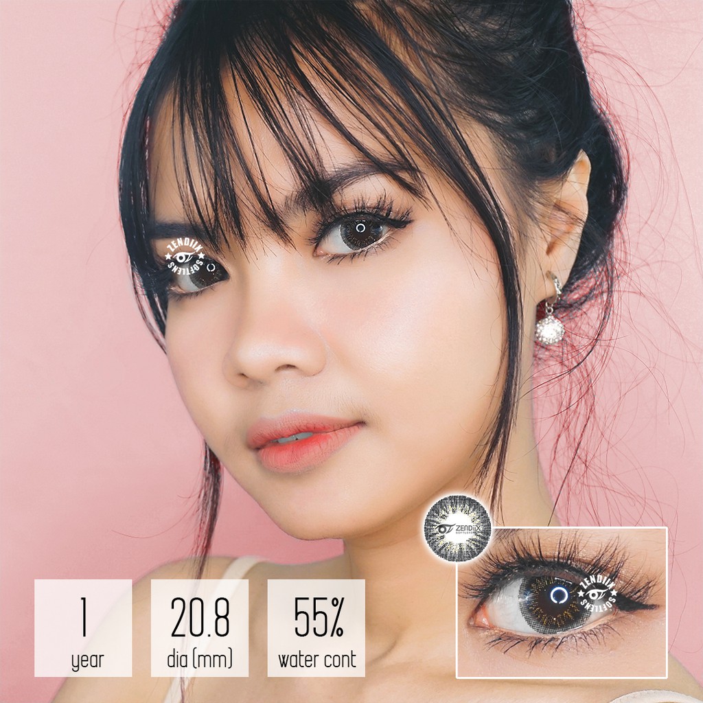 Softlens LUXURY DUBAI Warna BLACK Normal Beda Minus