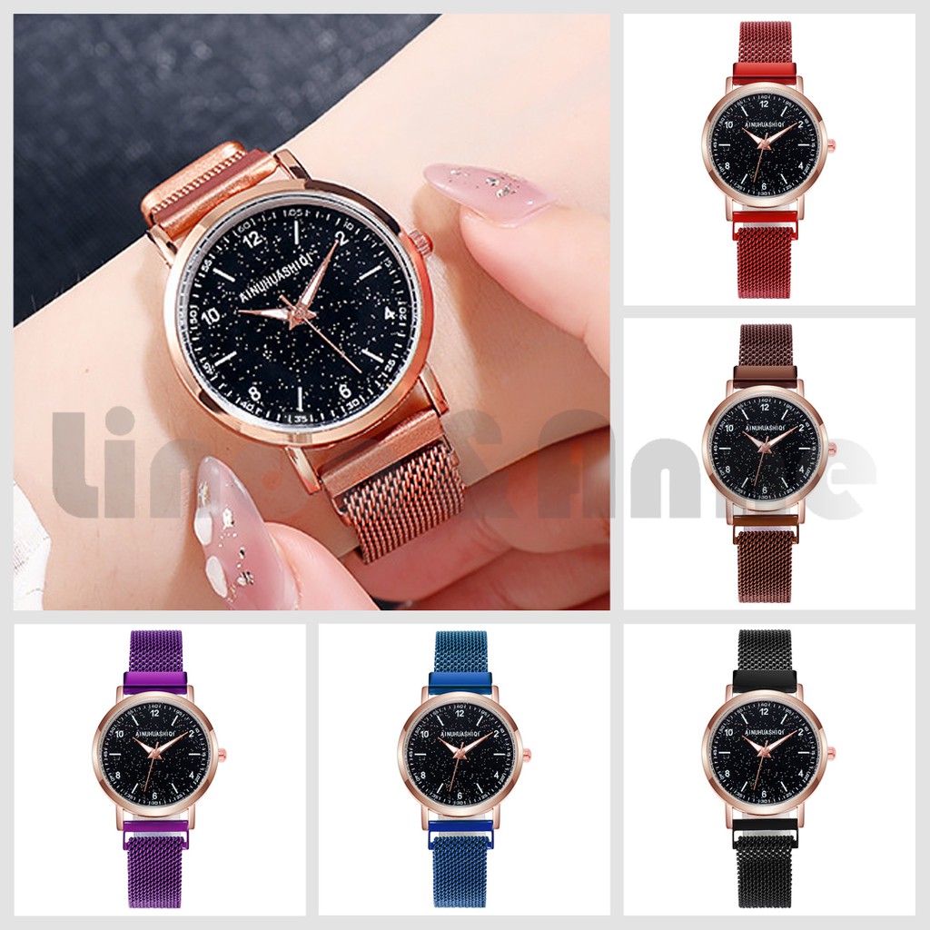 Jam Tangan Wanita Dengan Strap Rantai Pasir Analog Quartz Fashion Korean Import