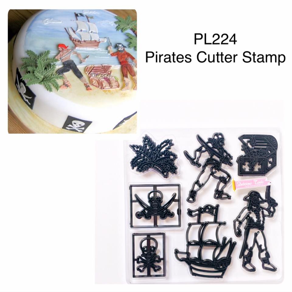 

PL224 Pirates Cutter Stamp cookies fondant clay kukies