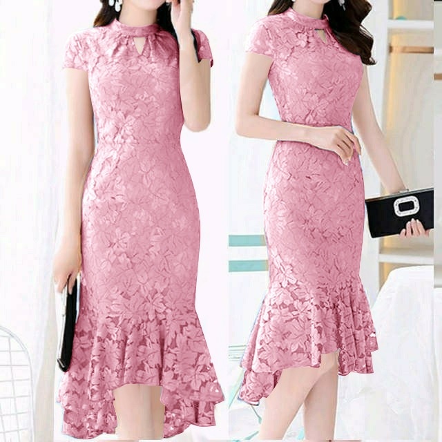 DRESS SHOPIA LACE MERMAID / MIDI DRESS BRUKAT