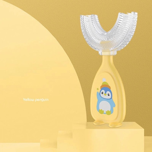 Sikat gigi silikon bayi anak bentuk U Motif Pinguin | tooth brush baby silicon type U 360° sikat gigi anak sikat Peralatan Kesahatan Gigi