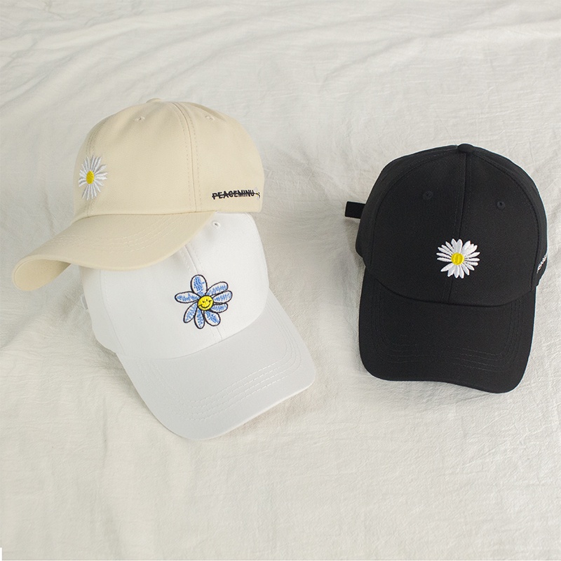 Topi Baseball Motif Bunga Daisy Gaya Hip Hop Korea