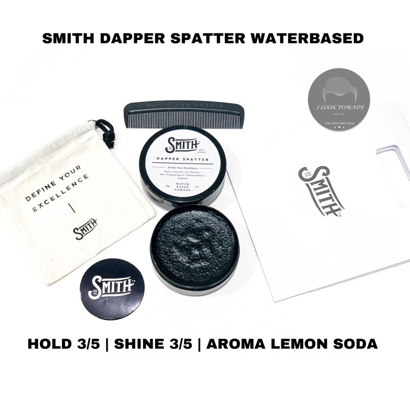 POMADE SMITH DAPPER SPATTER WATERBASED GRATIS SISIR, STICKER &amp; POUCH