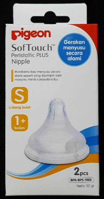 Pigeon Peristaltic Plus Nipple 2 Box SS-SML / Dot Wide Neck 2 Pcs SS-SML