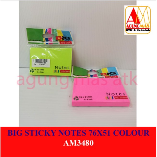 

BIG STICKY NOTES 76X51 COLOUR