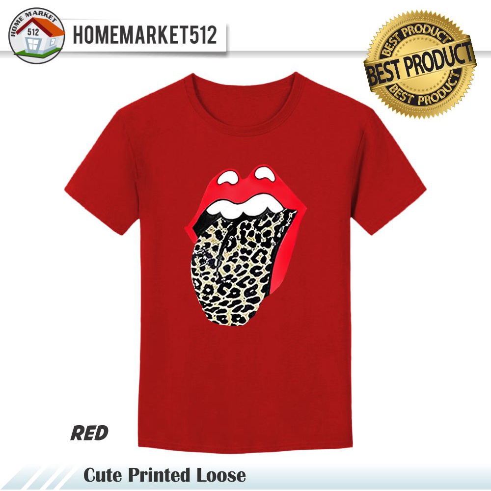 Kaos Pria Cute Printed Loose Kaos Unisex Premium Dewasa Premium - Size USA : S-XXL    | Homemarket512-RED