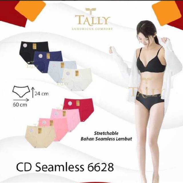 CD TALLY 6628 Celana dalam Seamless Bahan nilon Halus Nayaman Dipakai Murah