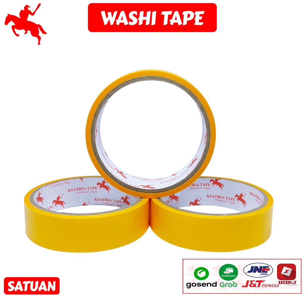 

Lakban OPP Tape / Isolasi Washi Tape / Lakban Kertas Ksatria Tape Masking Tape 12 - 24 mm X 10 Meter