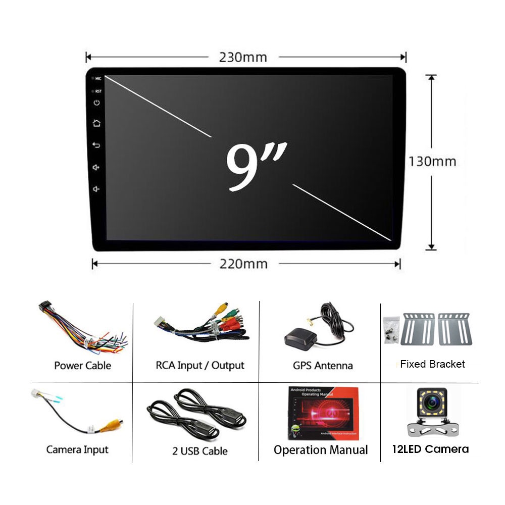 Car Navigasi 2G+32G Android 12 Head Unit For TOYOTA Daihatsu Mitsubishi HONDA SUZUKI Hyundai NISSAN 7/9/10 inch Touch Screen Stereo Radio 2Din Car Multimedia MP5 GPS Bluetooth WIFI Mirrorlink YOUTUBE-7