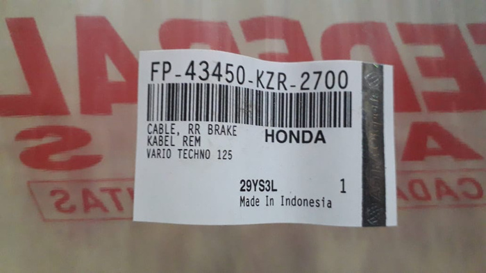 Kabel Rem Belakang Vario Techno 125 Federal