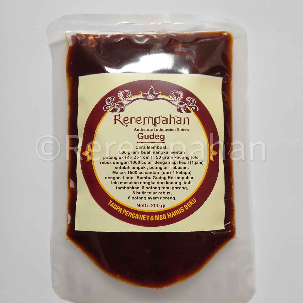 

Rerempahan GUDEG KOMPLIT Bumbu Jadi Instan Siap Pakai TANPA PENGAWET & MSG