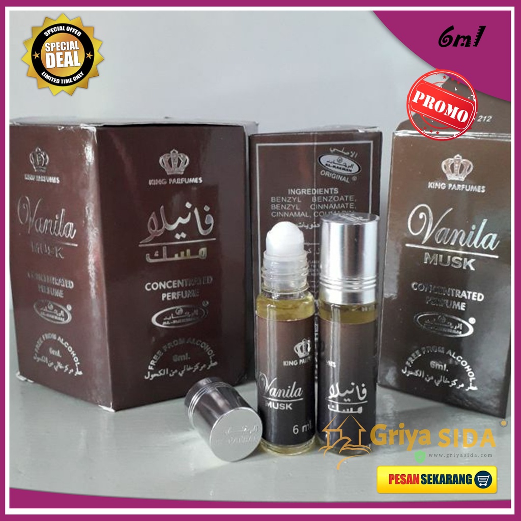 Parfum Vanila musk 6ml alraehan minyak wangi misk mirip al rehab parfum Harga grosir PROMO!!