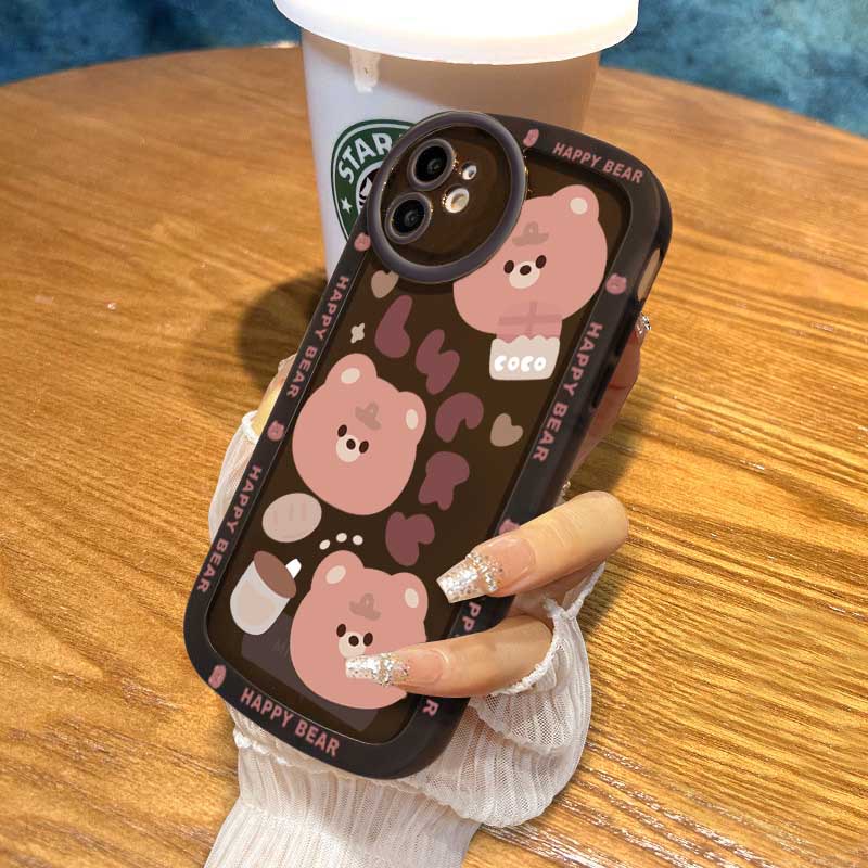 Casing Silikon OPPO A17 A78 A16 A16K A57 2022 A15 A54 A53 A12 A5S A7 A3S A12E A31 A52 A83 A92 A37 F7 F9 A1K F1s Motif Lucky Bear