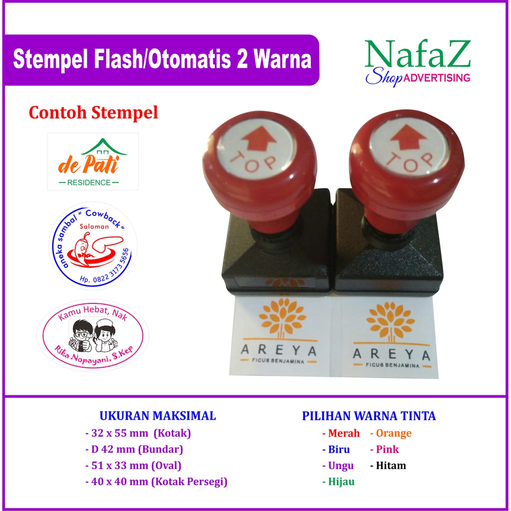 Stempel Warna /Flash 2 Warna UD, CV, PT, PERUSAHAAN, TOKO