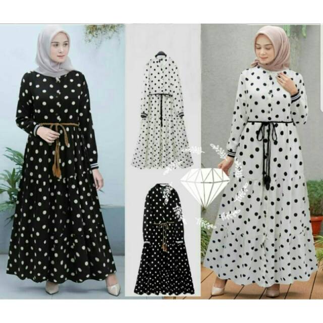 Maxi Maxy Dress Longdress Monalisa Polka Aqila