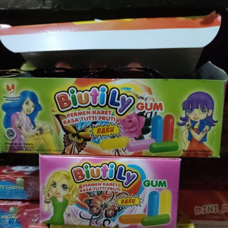 biutily gum permen karet rasa tutti fruti