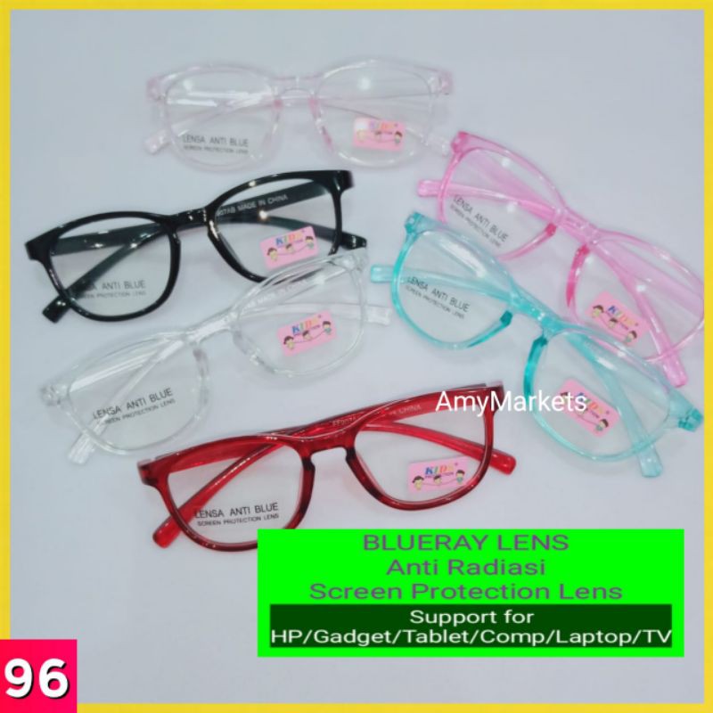 96. Kacamata Anti Radiasi - LENSA BLUERAY. Anak 1-9 Tahun. FF907AB. MURMER & REALPIC