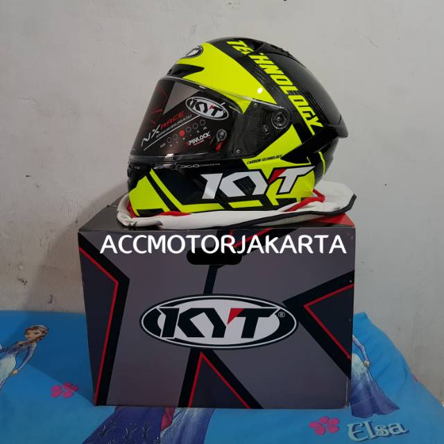 KYT NX RACE Carbon Yellow Black Limited Edition SNI | Original KYT 100%
