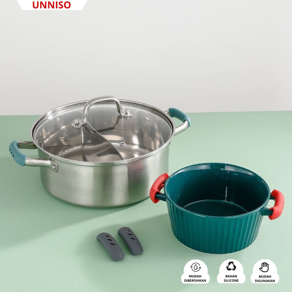 UNNISO - Silicone Steamer Pot Cover Handle Penutup Anti Panas