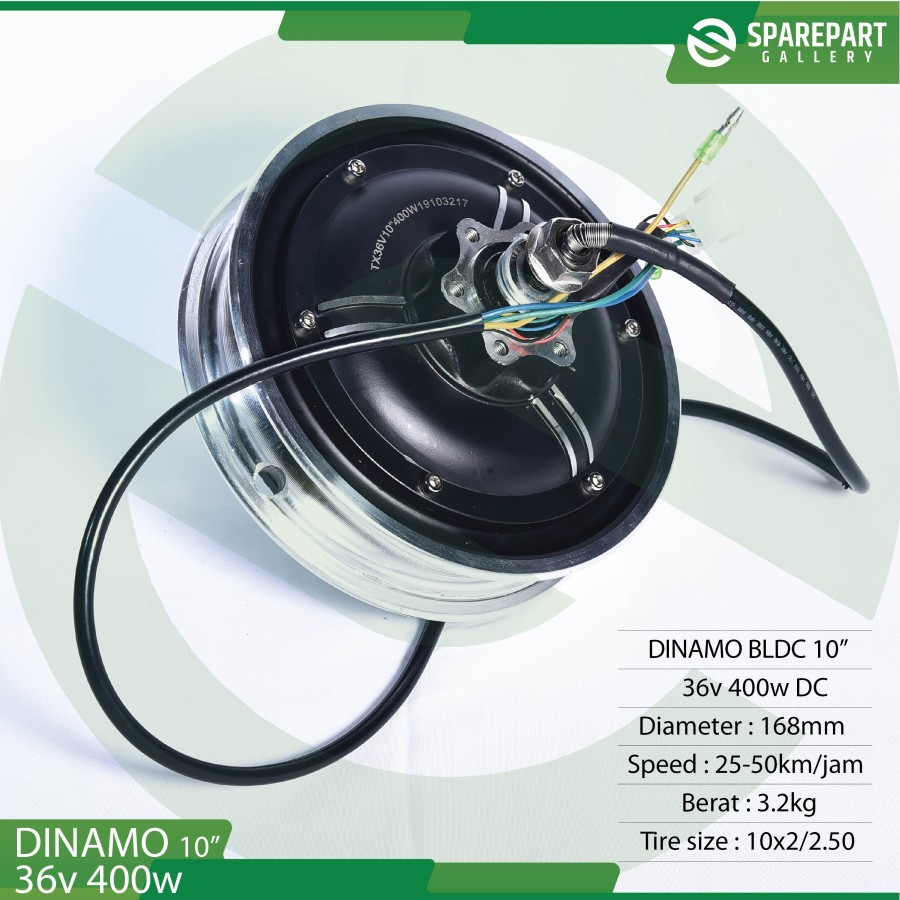 Dinamo bldc 10inch 36v400w skuter listrik otoped motor bldc ring 10&quot;