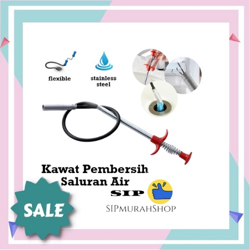 Pembersih Saluran Washtafel WC Ledeng Pipa Air Penjepit Kotoran Kawat Anti Sumbat Pembersih Saluran Air Tersumbat Mampet / Alat Got Mampet Penyumbat Saluran Air / Alat Pembersih Wastafel Mampet Buntu / Pembersih Saluran Pipa Mampet Hair Sink Sewer Clogged