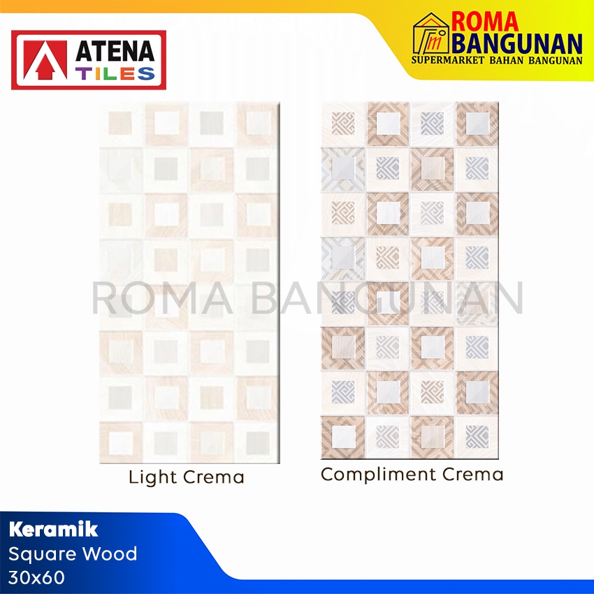 Atena Keramik Dinding Square Wood Light Crema 30x60