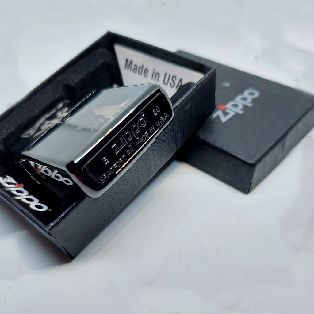 Korek Api Zippo Black Ice Serigala Grade Ori