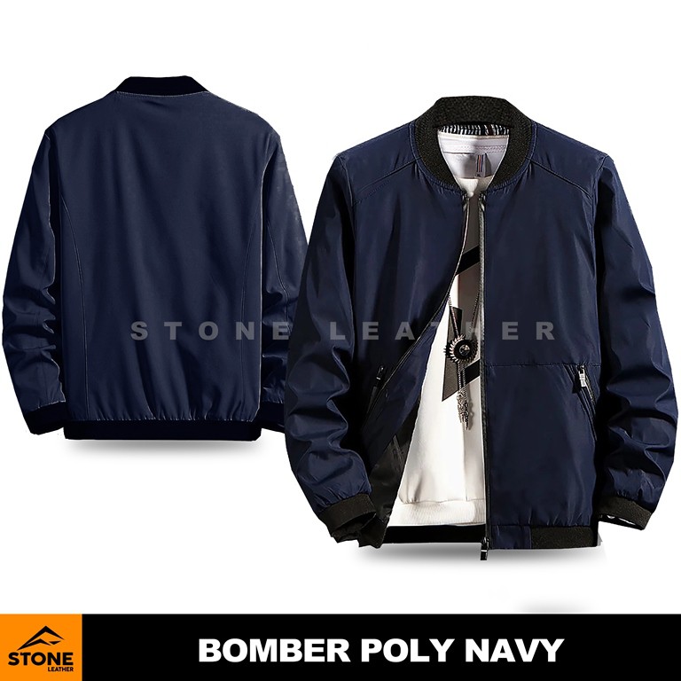 Jaket Bomber Pria Casual Korea Terbaru/Jaket Pria/Jaket Bomber/Jaket Warna Navy