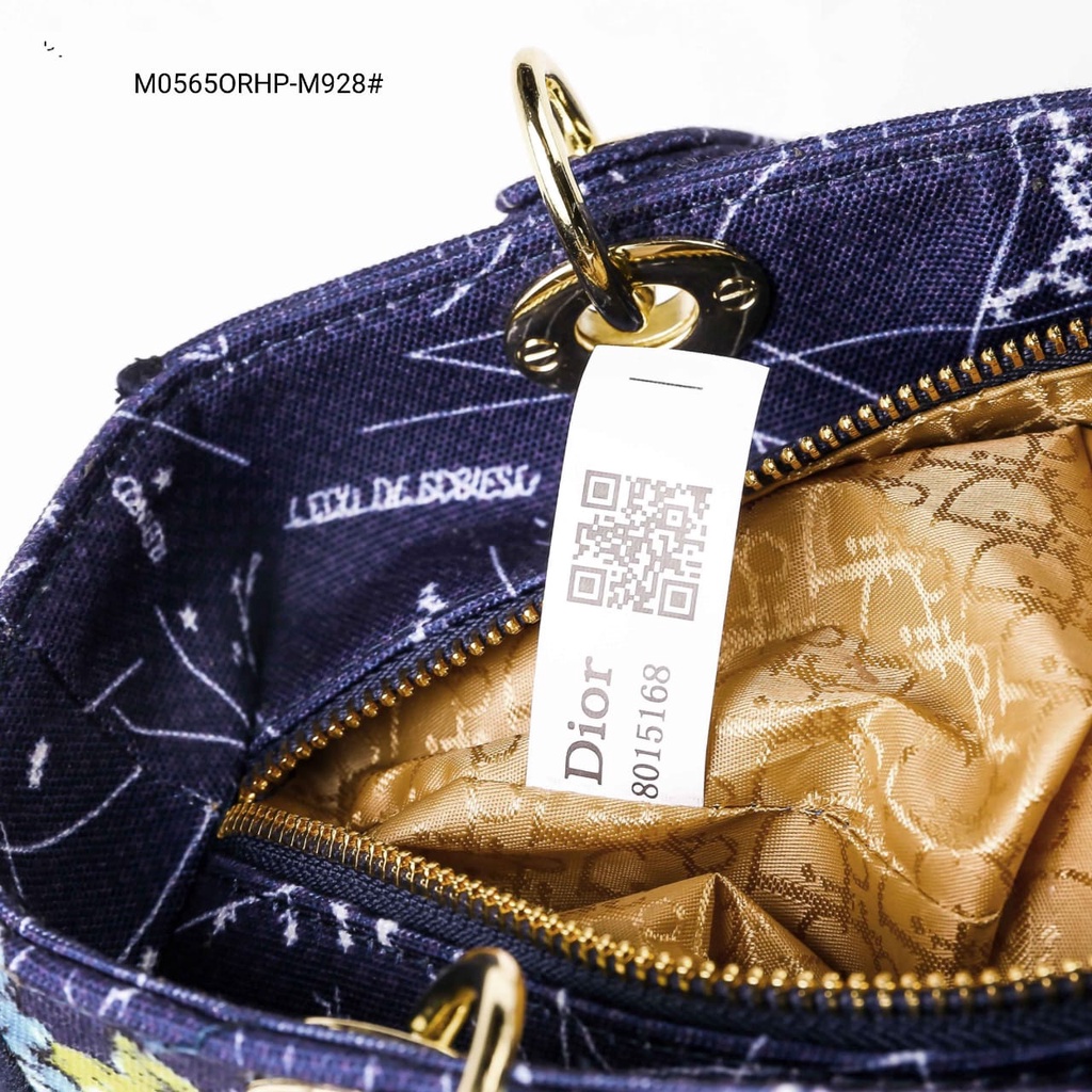 Lady Medium D-Lite Blue Constellatio Embroidery Handbag M0565ORHP-M928