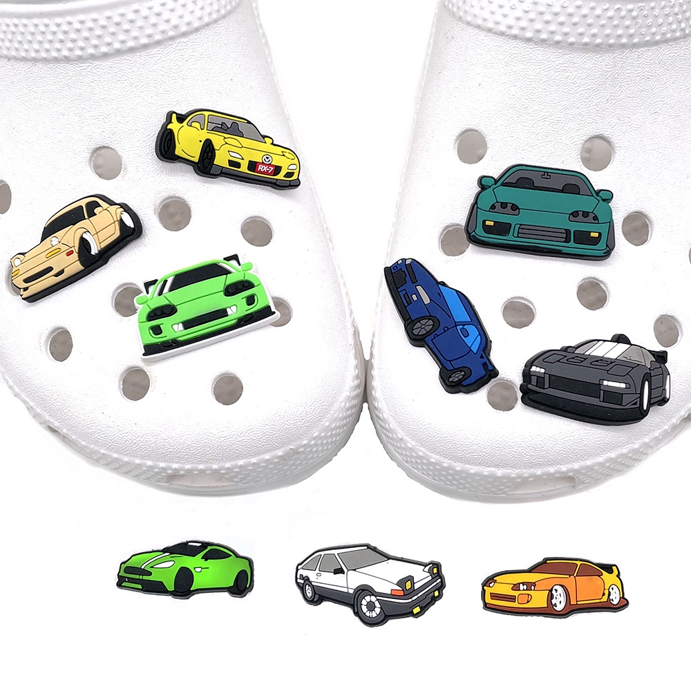 Crocs Pin 9pola mobil Shoe Charm Jibbitz kartun sandal sepatu accessories DIY decorate Lubang Sepatu untuk Dapat dilepas Bahan