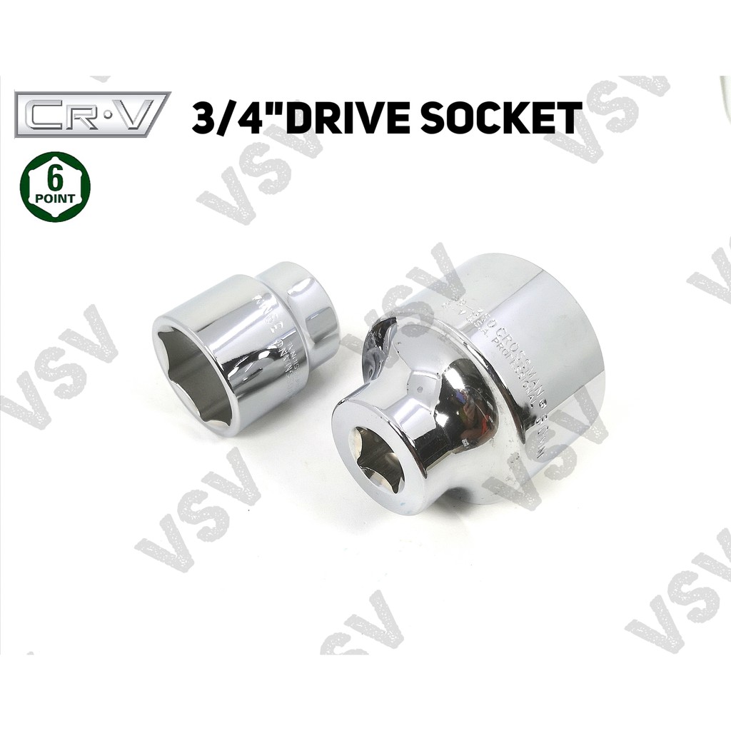 Gestar Socket 3/4&quot;DR 6PT 1.9/16&quot;, 1.5/8&quot;, 1.11/16&quot;, 1.3/4&quot;,1.13/16&quot; Anak Sock Kunci Sok 3/4&quot;