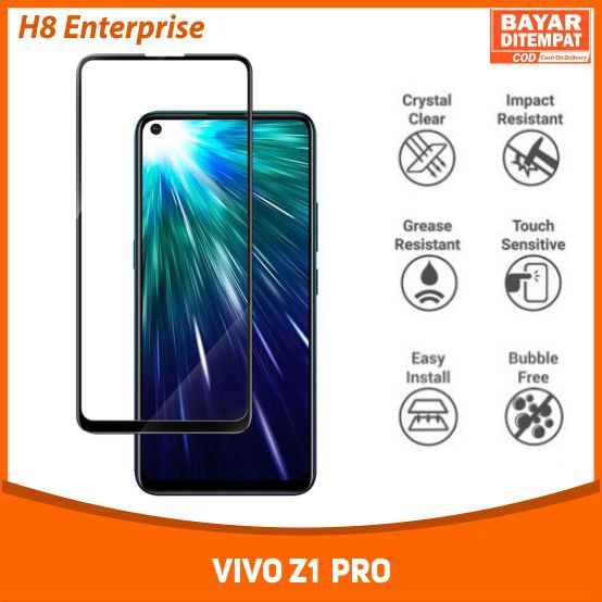 Tempered Glass 9D for Vivo Z1 Pro Tempered Glass Full Layar Full Cover Full Glue